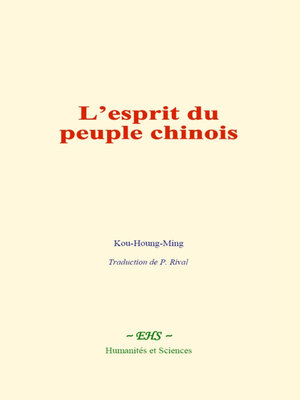 cover image of L'esprit du peuple chinois